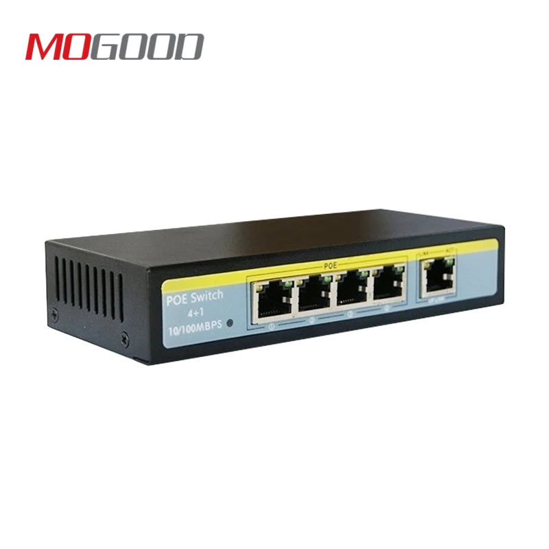 MoGood 5 портов PoE коммутатор 802.3af/802.3at для 8CH NVR и CCTV IP/PoE камеры безопасный, 250 измеритель дальности передачи
