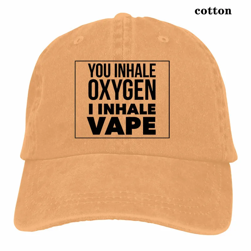 Вы вдыхаете кислород я вдыхаю Vape Одежда для взрослых забавная электронная сигарета бейсбольная кепка для мужчин и женщин Кепка для водителя грузовика модная Регулируемая Кепка - Цвет: 3-Natural
