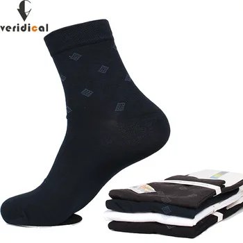 

VERIDICAL 5 pairs/lot Bamboo Fiber mans socks business Breathable Sweat Deodorant Antibacterial work short socks brand sokken
