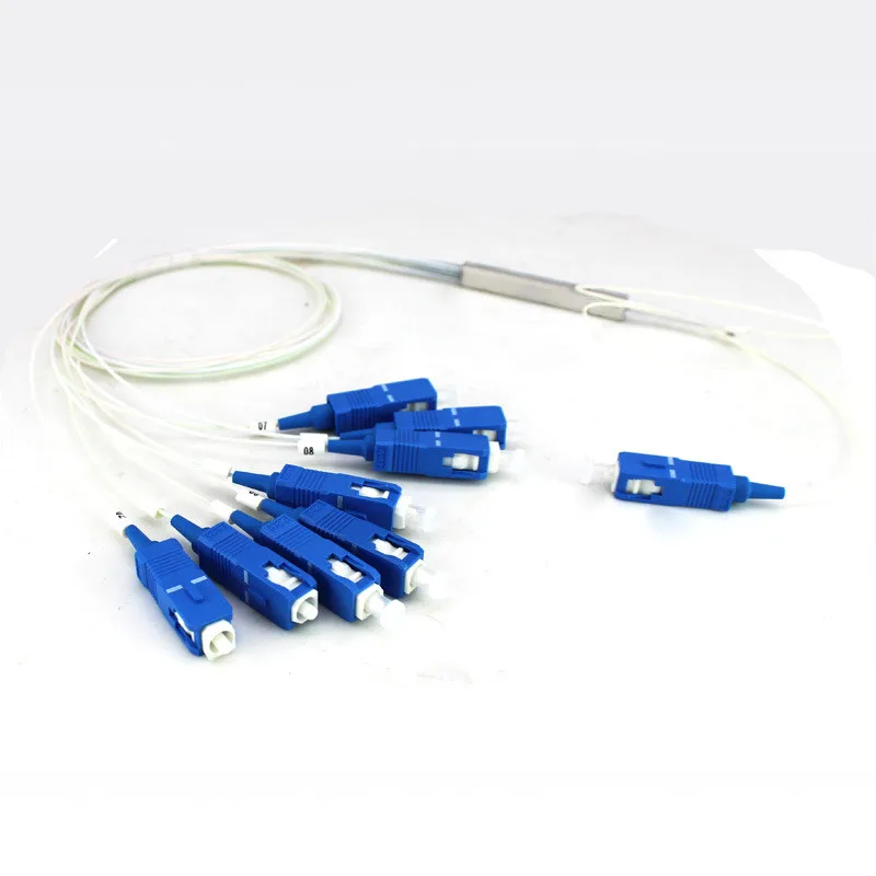 PLC микро оптический сплиттер SC/UPC 0.9 SM стальной трубный делитель 1fen