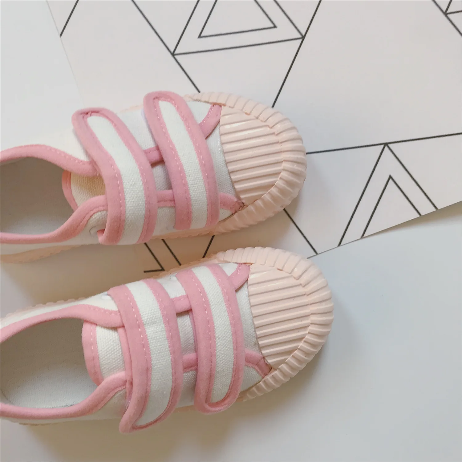 Korean Children Hit-and-break Magic Canvas Shoes Toddler Baby Anti-slip Shoes Kids All Matcheshoes Spliced Color Girls Shoes