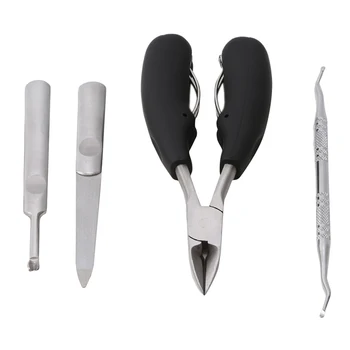 

4Pcs Stainless Steel Nail Clipper Cutter Set Trimmer Grooming Kit Manicure Set Pedicure Toe Nail Art Tools Set Kits