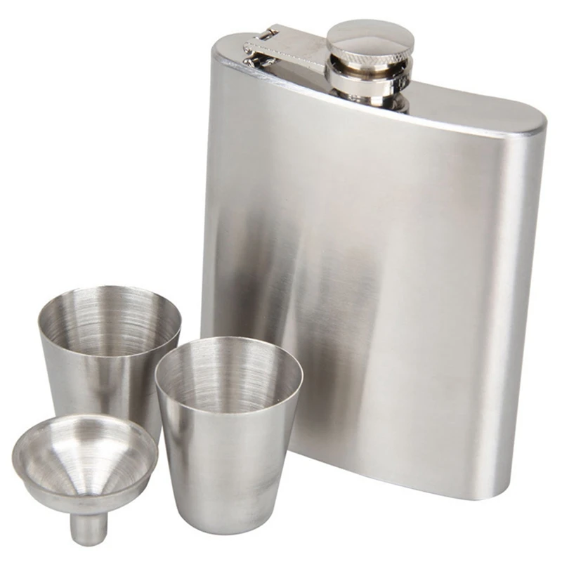 Stainless Steel Hip Flask for Liquor Whisky Cap Funnel Drinkware Drinker Mini Bottle with | Дом и сад