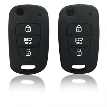 

Silicone Key Cover Case For KIA Rio 2012 2013 2014 3 Button Folding Key Holder For KIA Soul 2010 2011 2012 2013 Car Key Case Set
