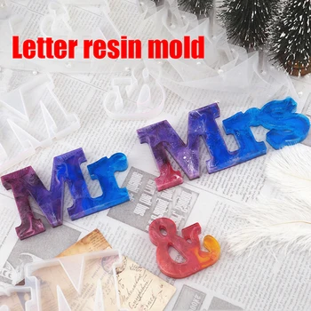 

3pcs/bag DIY Alphabet Letter Mr & Mrs Epoxy Resin Casting Molds Art Craft Tools