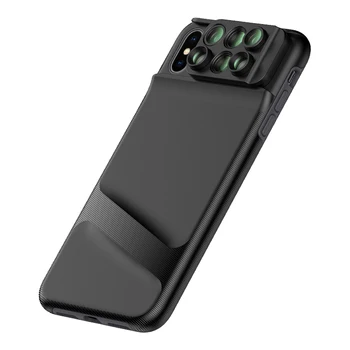 

6 in 1 Phone Lens Cover Case Wide Angle Phone Camera Lens Fisheye Telephoto Macro Camera Lens for iPhone XS XS Max XR