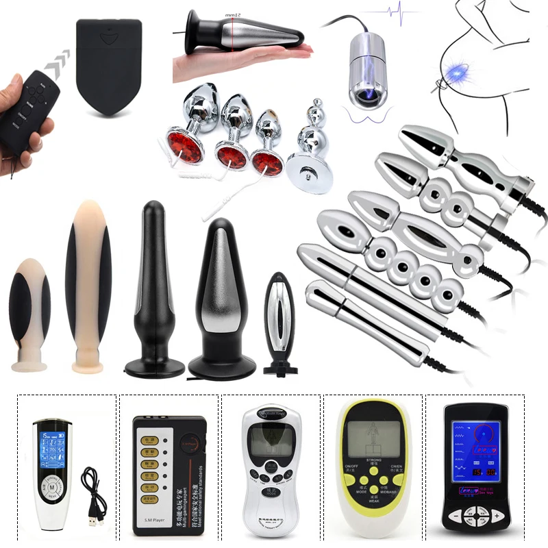 Electric Sex Toys For Women Electric Shock Anal Butt Plug Jump Eggs Clit Stimulate Dildo Vibrator