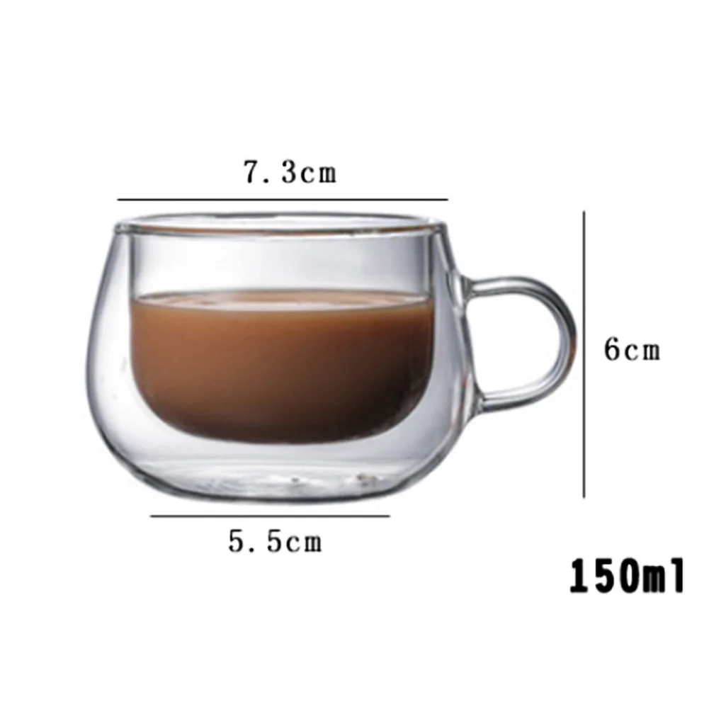 café expreso té de cristal Chiatai aisladas de doble pared con latte tazas de 80 ml Tazas de café de doble pared de cristal 