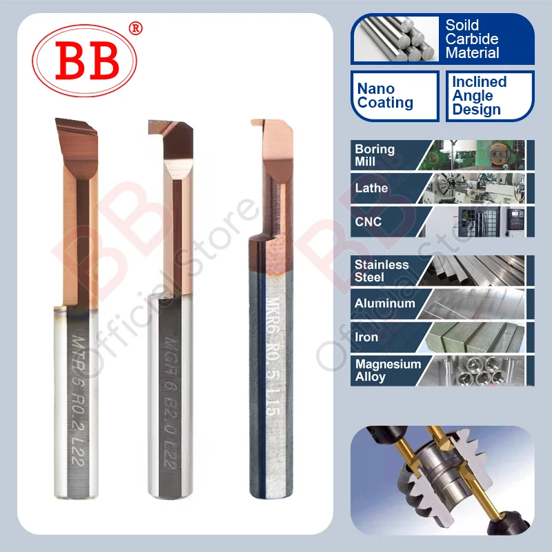 Carbide Boring Bar – MTR/MTL Mini Internal Turning Tool for Small Hole Boring, Copying & Precision CNC Lathe Machining 3