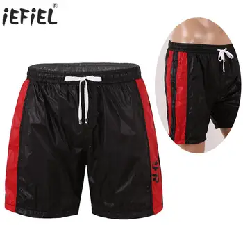 

Men Loose Shorts Summer Beach Fashion Quick Dry Sport Shorts Elastic Waist Mesh Gay Underwear Sleepwear with Zipper Pockets
