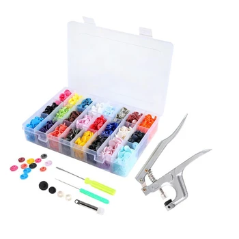 

24 Color Special Fastening Pliers and 360 Pcs Buttons Plastic Buttons Set Latch Buttons DIY Sewing and Needlework T5