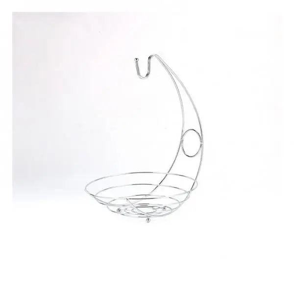 Fruit Bowl Basket Stand Apple Orange Fruit Basket Bowl with Banana Tree Hanger Dining Table Kitchen Counter Organizer