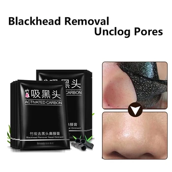 

6ml/pc Blackhead Remover Mask Activated Carbon Deep Facial Cleansing for Use on Nose, Forehead and Chin Pores Striper Skin Care