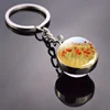 Flower Key Chain Poppy Flowers Key Ring Double Side Glass Ball Keychain Pendant Keyring ► Photo 2/6