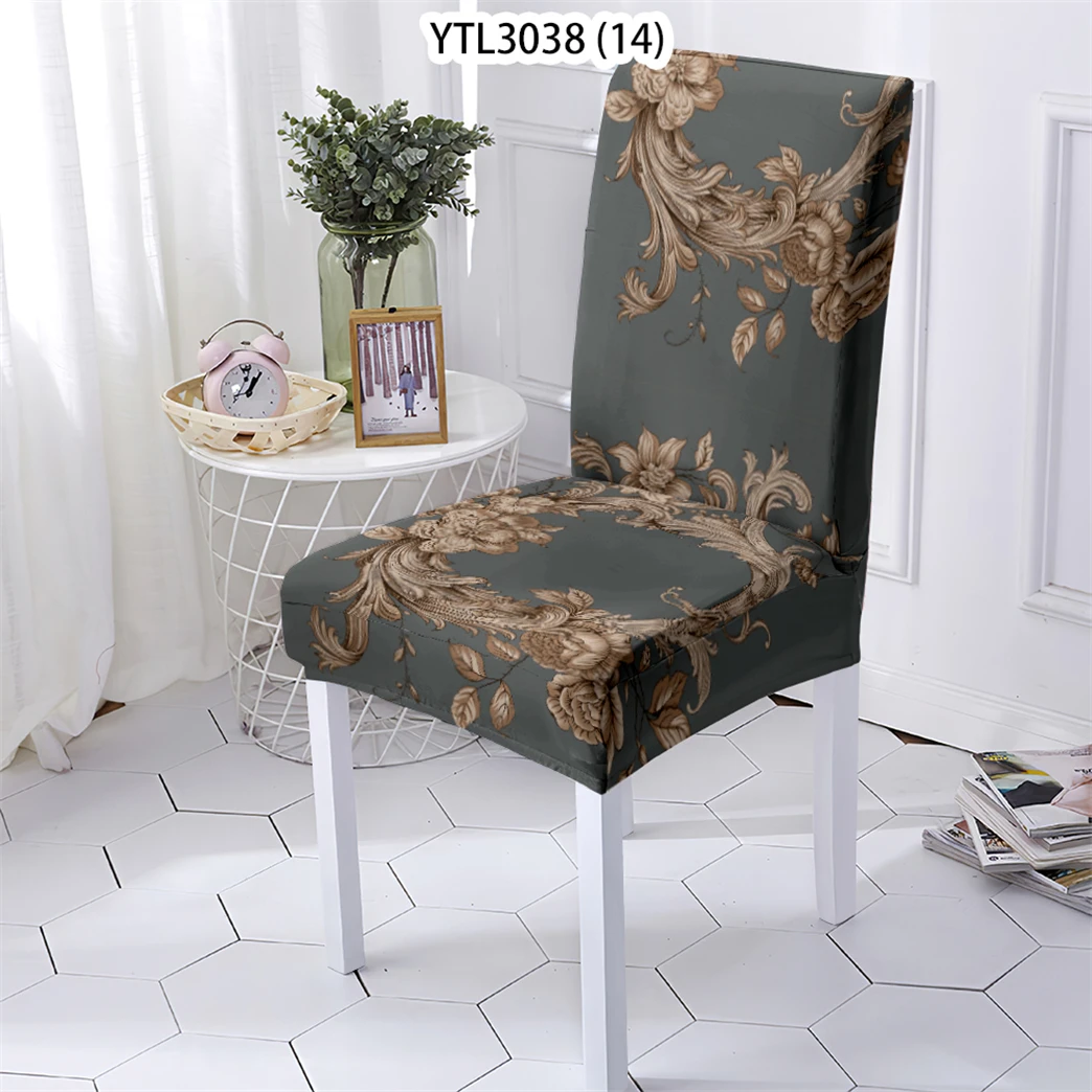 thumbnail image 1 of Funda de estilo de elementos europeos para silla de comedor, cubierta con patrón de flores para muebles de comedor, fundas para sillas para el hogar Stuhlbezug, 1 of 5