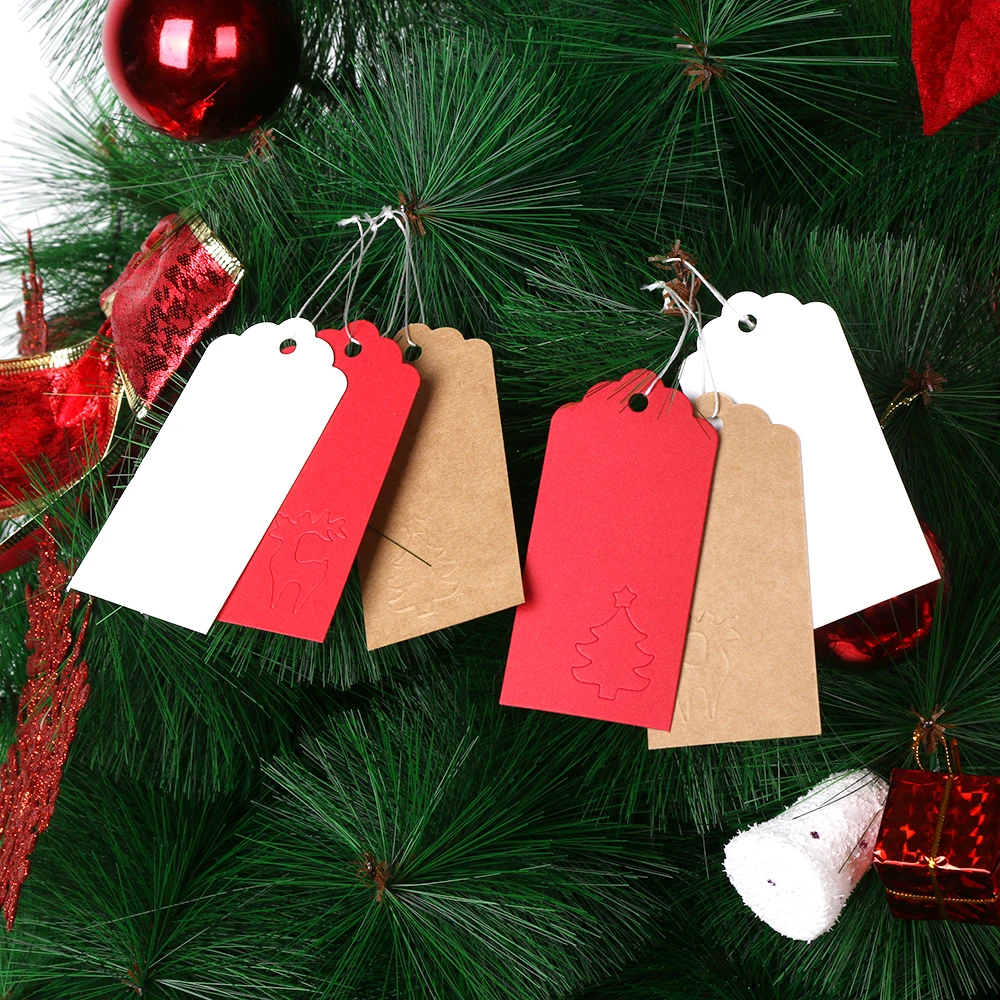 

50PCS/Pack Multi Style Kraft Paper Tags Handmade/Thank You DIY Crafts Hang Tag Gift Wrapping Supplies Labels For Christmas Favor