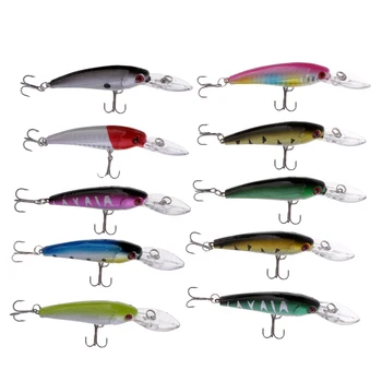 

10 Pcs 9cm 8g Minnow Fishing Lures Crankbait Set Hard Baits Swimbaits For Trout Bass Perch