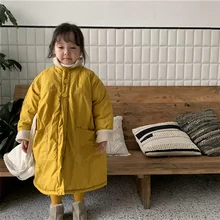 Осенне-зимняя одежда в Корейском стиле для маленьких девочек куртки для девочек пальто для девочек