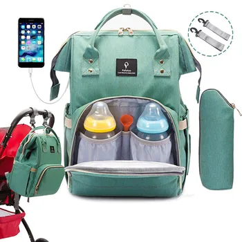 

Baby Diaper Bag With USB Interface Large Maternity Bag with Hooks Waterproof Baby Bags for Mummy Nappy Maternity Bag Backpack