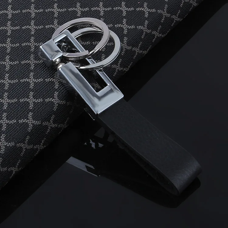 Manufacturers Direct Selling New Style Leather Keychain Fashion Leather Keychain Shuanghuan Keychain-Laser Logo