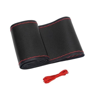 

Sewn TORSO cover on the steering wheel 38 cm, PU leather, red