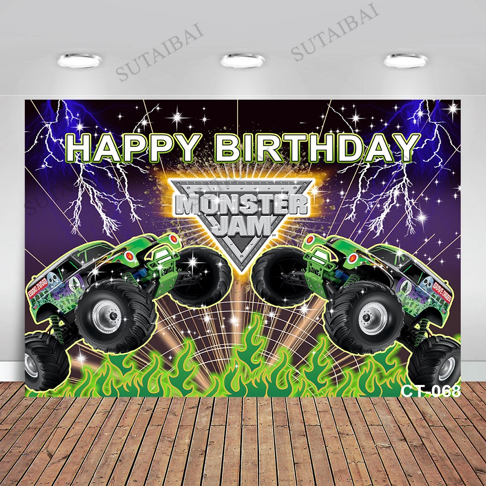 Caminhão Carros Backdrops para Meninos Festa de Aniversário Blaze Monstros Máquina Tema Fotografia Photo Studio Fundos Vinil Personalizado