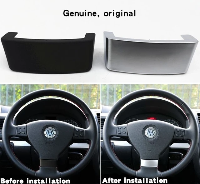 Couvercle d'emblème de volant chromé, autocollant pour VW Golf MK5 Plus 5  GTI Passat B6, accessoires de voiture