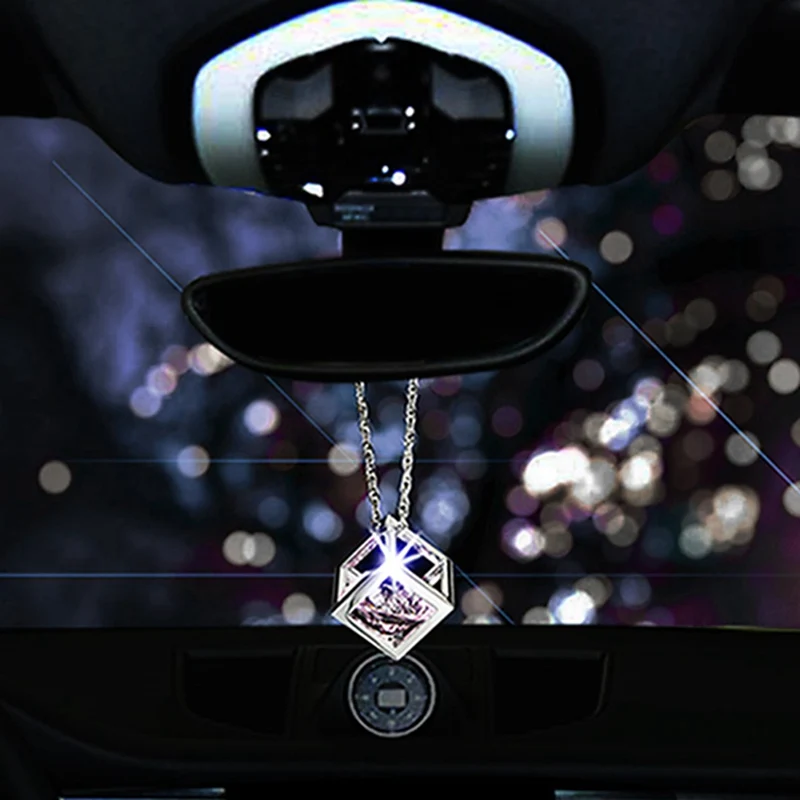 Подвеска для автомобиля, кубик, украшение из кристаллов, подвесное украшение, подвески для автомобиля, внутреннее зеркало заднего вида, подвесная отделка, аксессуары, подарок