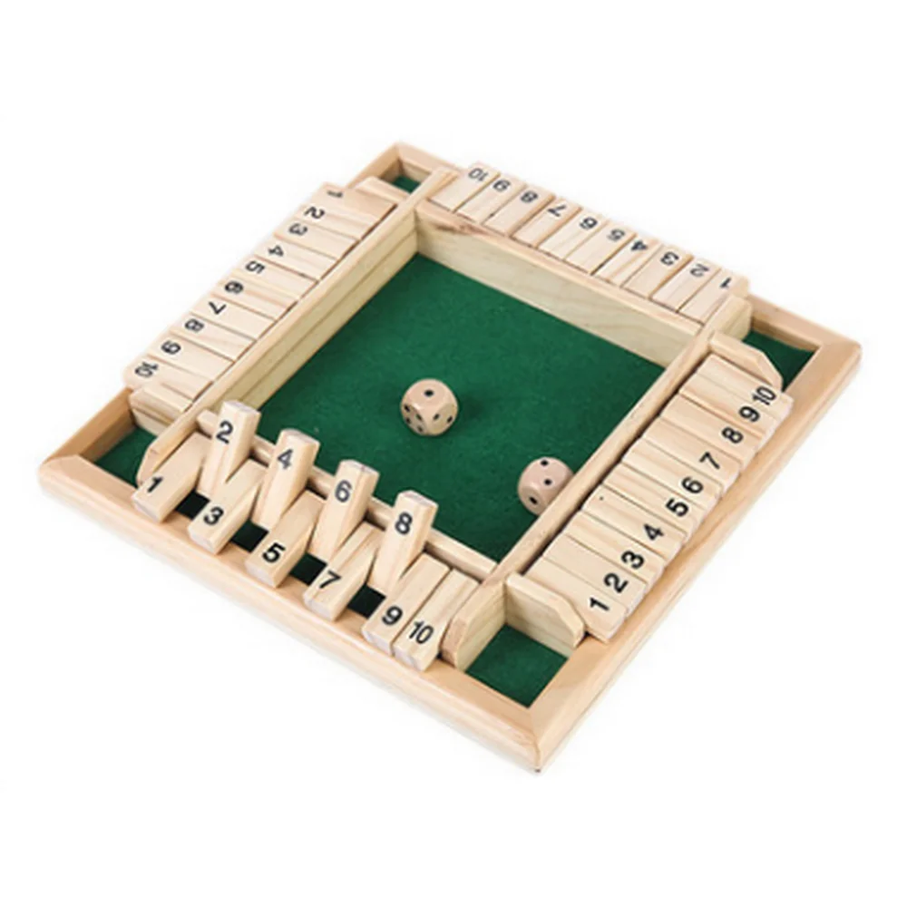 

Shut The Box Board Game Child Digital Puzzle Board Game 4 Sided Number Dice Party Club Drinking Games Pub Bar Xmas Party Adults