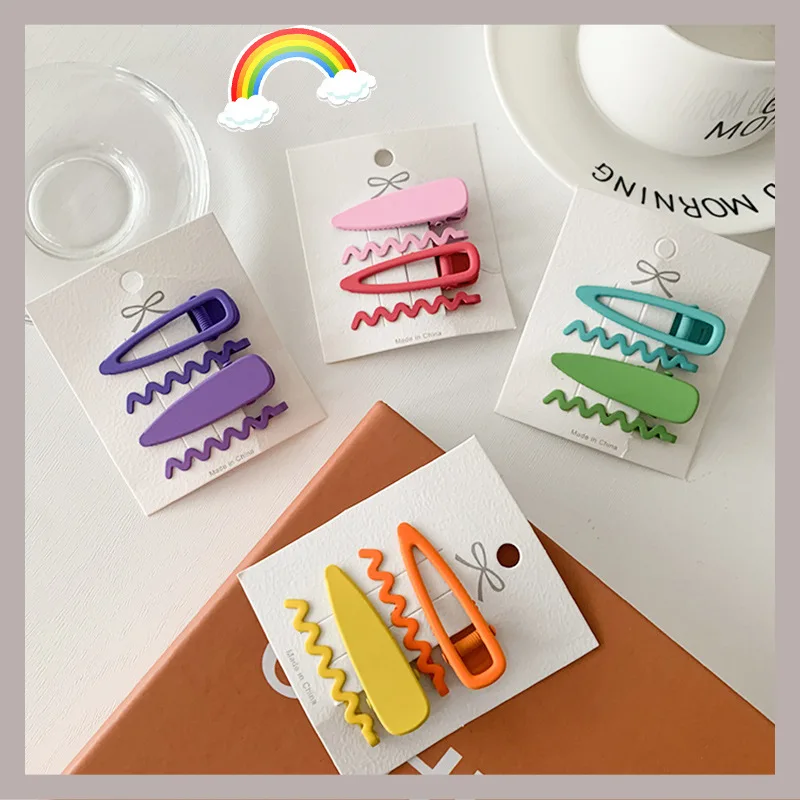 Pinzas para el pelo de bebé de estilo coreano para niña, horquillas para el pelo, conjunto de accesorios para niño, tocado, Clips ondulados, pasadores, de Peinado Herramienta, 4 Uds.