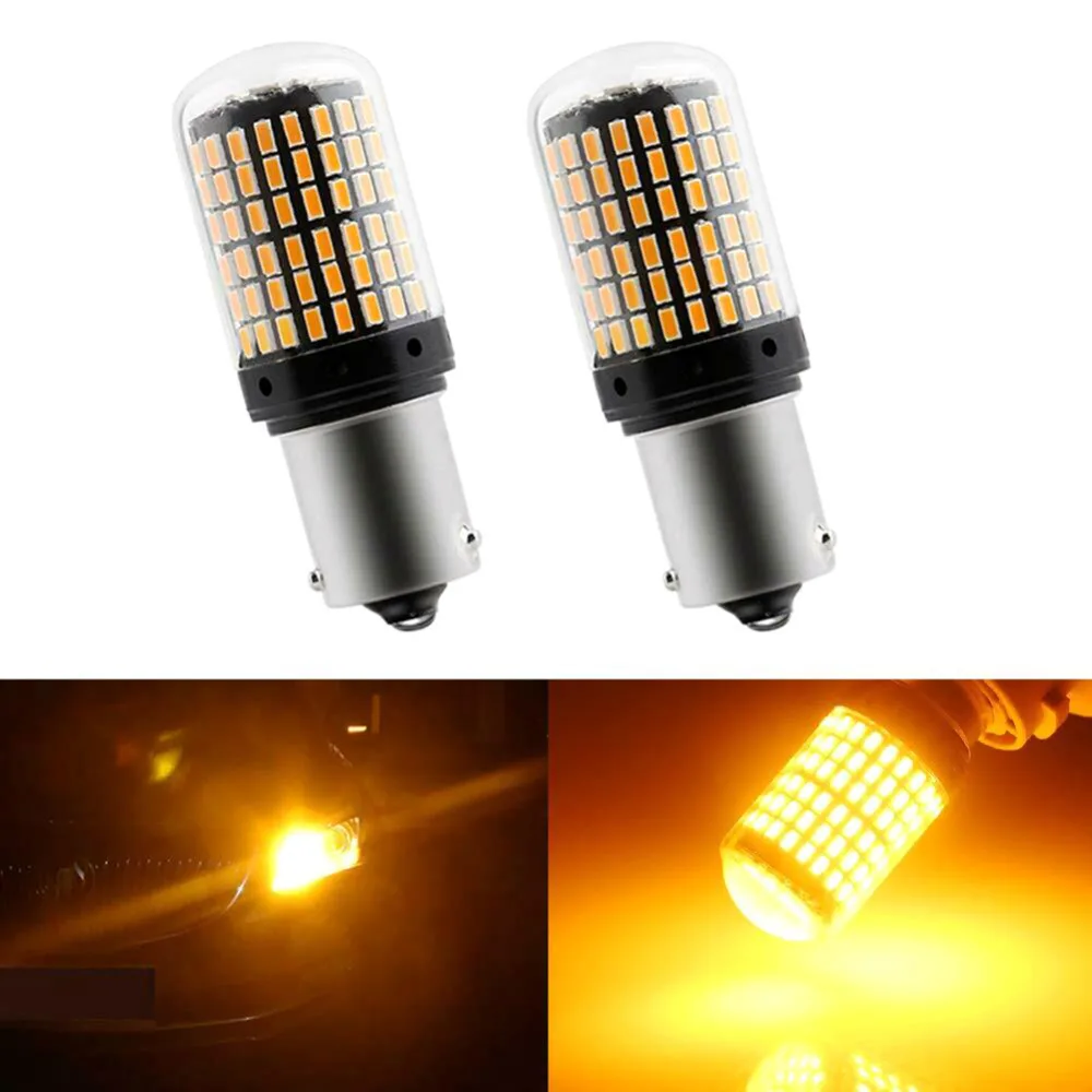 2 шт. BAU15S 7507 указатель поворота светильник 114SMD 3014 Canbus Нет Ошибка светодиодные лампы Янтарные мигалки 12 V-24 V автомобили RV лодки Поворотный Светильник