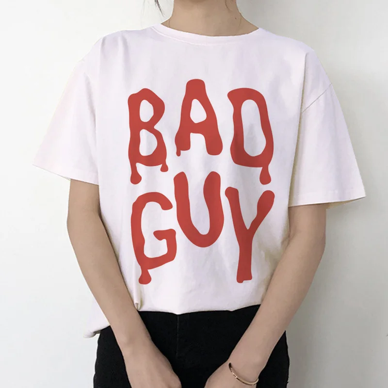 Billie Eilish Bad Guy Harajuku футболка женская футболка с графическим рисунком футболка с рисунком 90s хип-хоп одежда Топ забавная Женская Ullzang