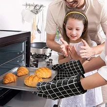 NHBR-2 шт. Прихватки для духовки с мягкой хлопковой подкладкой с нескользящей поверхностью Жаростойкие кухонные перчатки для микроволновой печи для выпечки Кухонные грилли