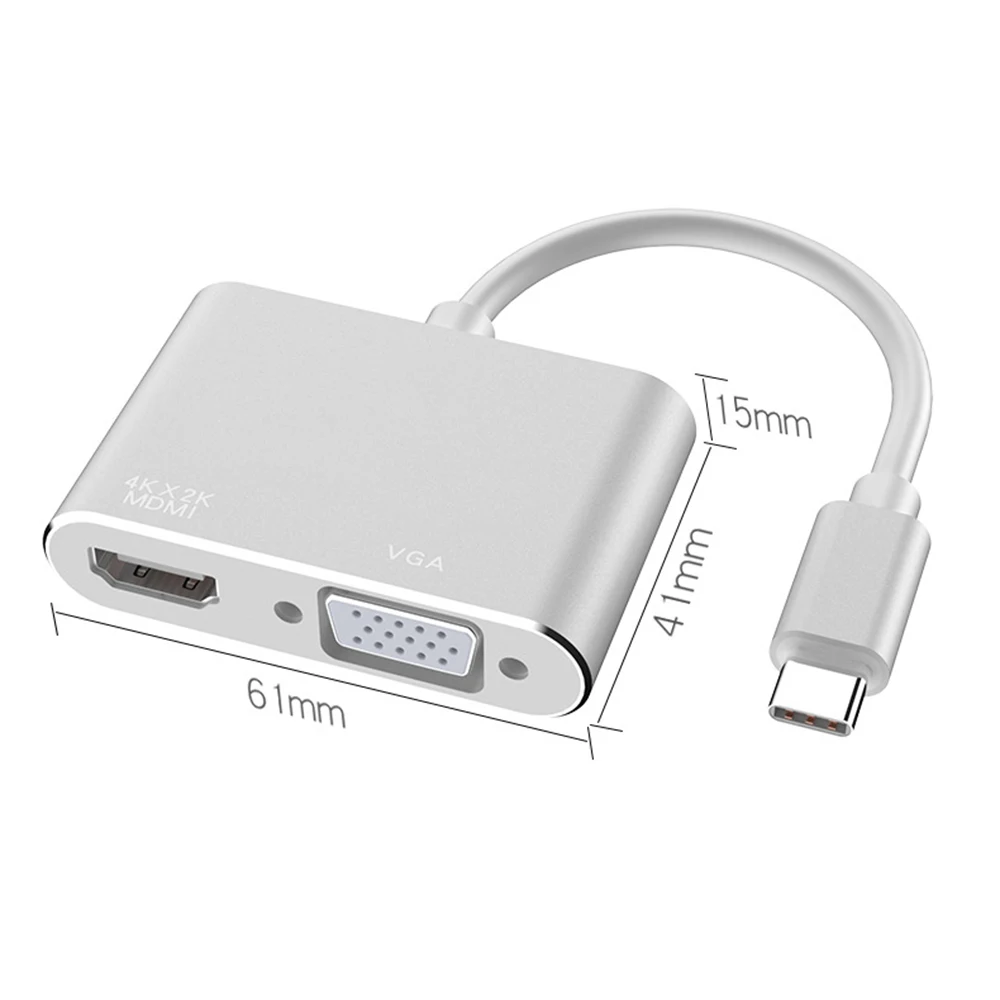 1 шт. USB C до 4K HDMI VGA адаптер USB 3,1 type C Thunderbolt 3 конвертер для samsung Galaxy S10/S9/S8 Macbook Pro