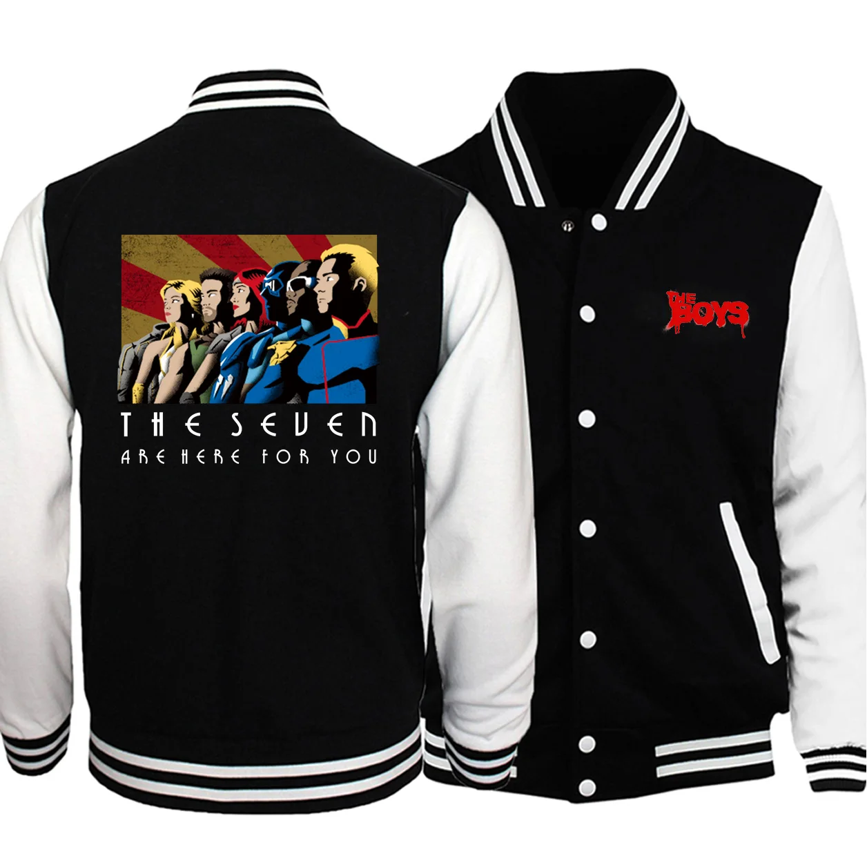 Лидер продаж, куртки, новинка года, зимняя забавная мужская бейсбольная одежда в стиле ретро с героями мультфильмов, куртка в стиле хип-хоп, уличная одежда - Цвет: Black White 6