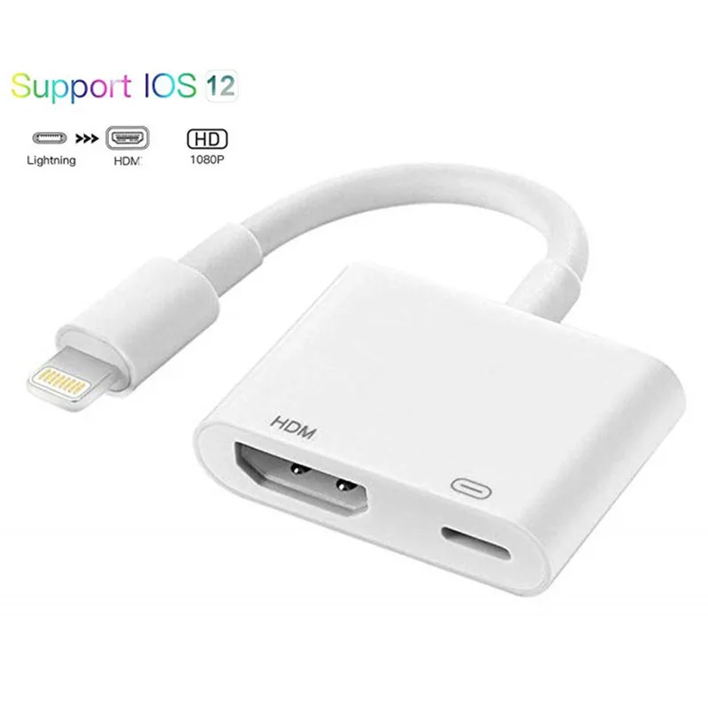 Кабель-адаптер Lightning/HDMI для Apple iPad iPhone X XS Max 11 Pro 12 Mini HDTV | Мобильные телефоны и