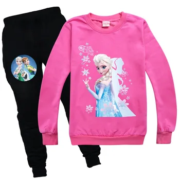 

Disney Frozen Baby Girls Sport Suit Kids Clothes Set Long Sleeve Top & Pants Casual Clothes For 2-16 Years Elsa Clothes Set