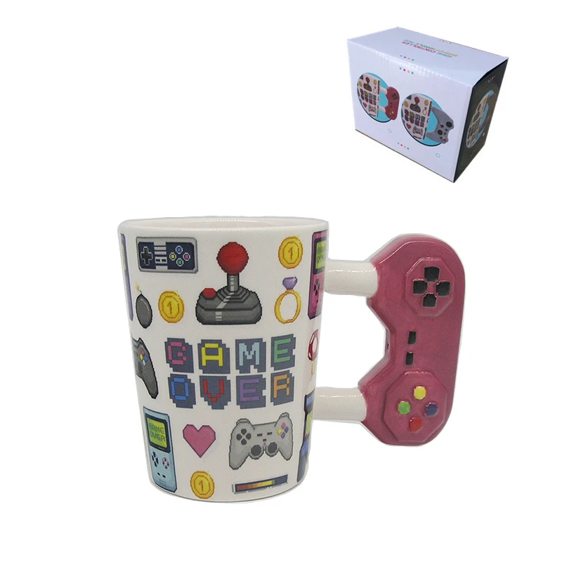 

2019 New Game Over Coffee Mug 3D Game Controller Handle Cups Ceramic Cup Milk Tea Mugs Gameboy Creative Christmas Birthday Gifts