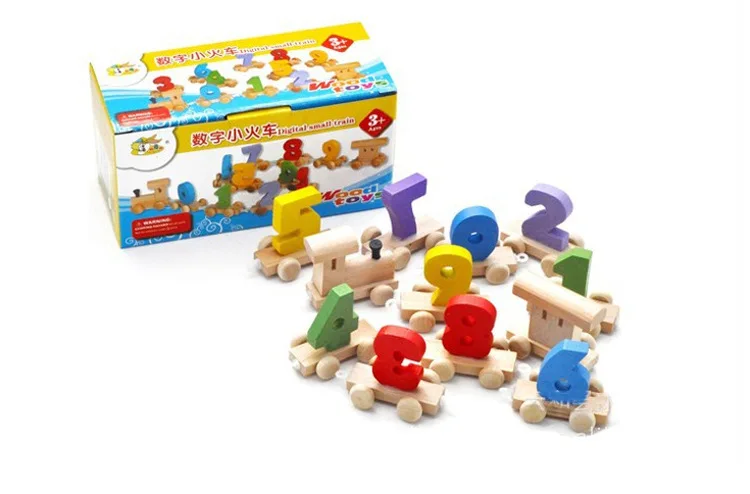 

Youdele Wooden 0-9 with Numbers Small Train Toy Children'S Educational Early Childhood Drag Toy