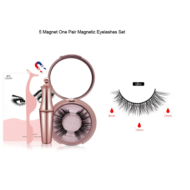 1 pair Luxe set 5 магнитных ресниц двойной слой накладные ресницы Магнитная подводка для глаз магниты без клея натуральные Мягкие Накладные ресницы удлинение 2 пары - Цвет: 1 pair Luxe set