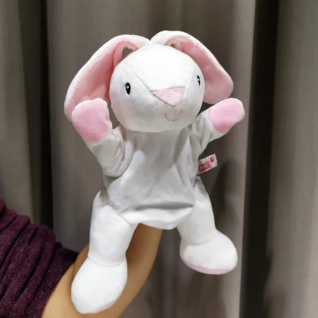 30cm Legged Animal Hand Puppet Plush Toys Wolf Lion Panda Raccoon Hand Puppets Educational Story Doll Toy for Children Kid Rabbit