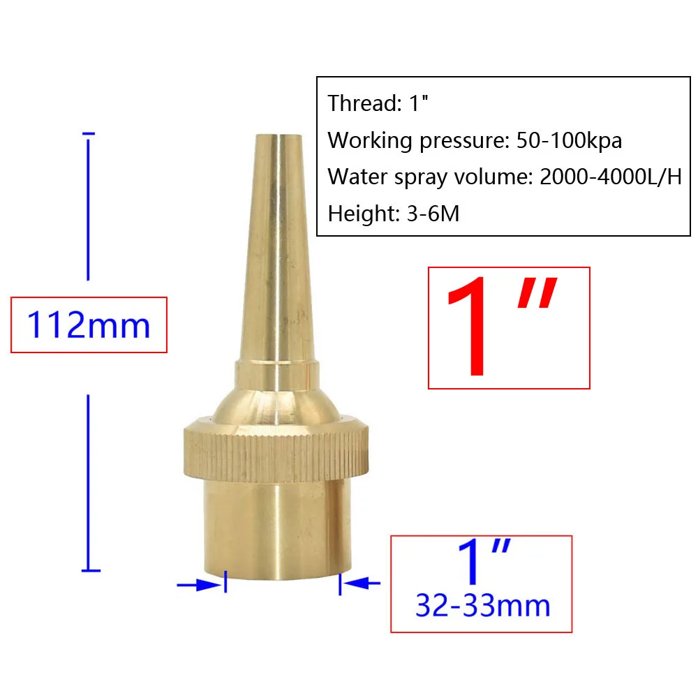 1/4 1/2 3/4 1 1.5 inch Thread Fountain Nozzle Garden Decorative Outdoor Water Fountain Pond  Adjustable Brass Sprinklers 