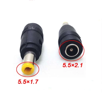 

COMPSON 1PCS 5.5 x 2.1mm Female to 5.5 x 1.7mm Male DC Adapter Power Connector 180-degree 5.5 x2.1 to 5.5 x1.7.