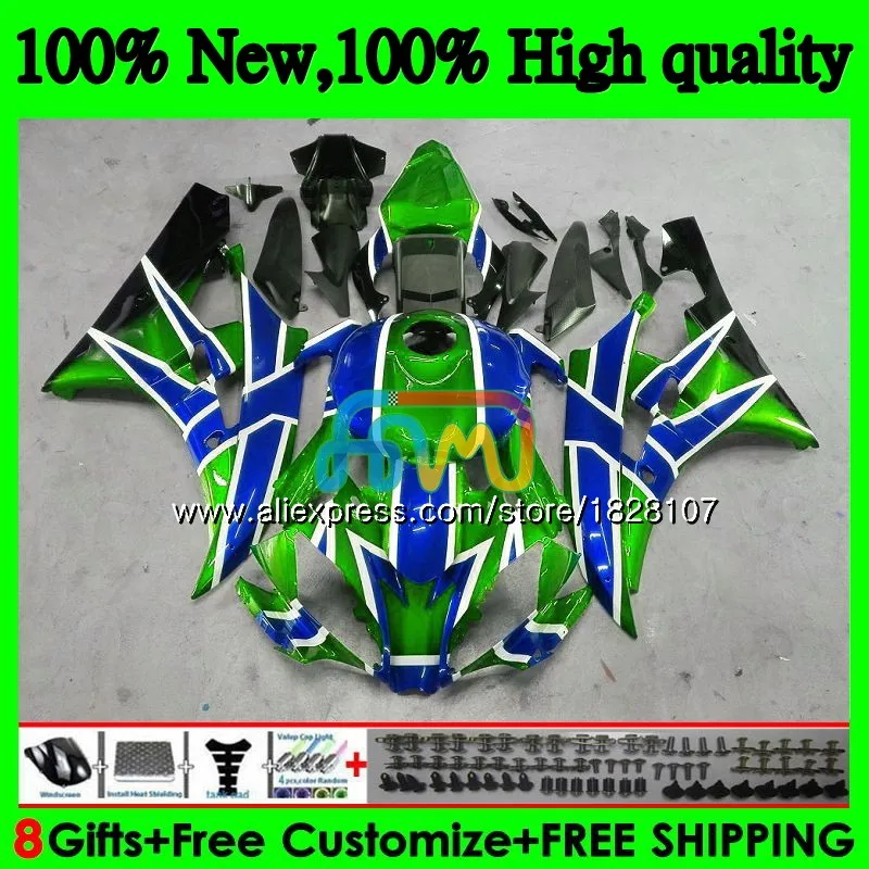 YZF-600 для YAMAHA YZF R6 YZF600 YZFR6 08 13, 14, 15, 16 лет 75BS. 86 YZF зеленый синий ярко 600 R 6 YZF-R6 2008 2013 обтекатель