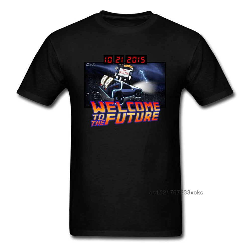 Back To The Future T-Shirt Uomo Benvenuti Al Futuro T Shirt Marty Emmett Travel Delorean Car Print Tshirt Fashion Black Streetwear