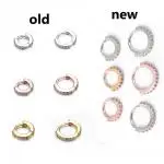 Leaves Shape Rhinestone Surround Hoop Earrings Round Earrings Lovers Circle Ear Ring Women Crystal Small Earring Jewelry Gift