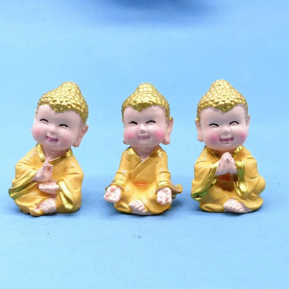 Будда молитва 3D модель Фигурка садовая Фея Декор стекло DIY Украшение дома миниатюрная Смола ремесло современная статуя
