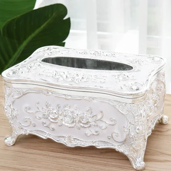 

TOP Acrylic Tissue Box Universal Paper Rack Office Table Accessories Home Office KTV Hotel Car Case Holder White