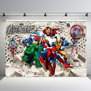 

Super Heroes Backdrop Cartoon Backdrop Boy Birthday Party Backdrops Photography Background Party Banner Poster Cake Table Decors