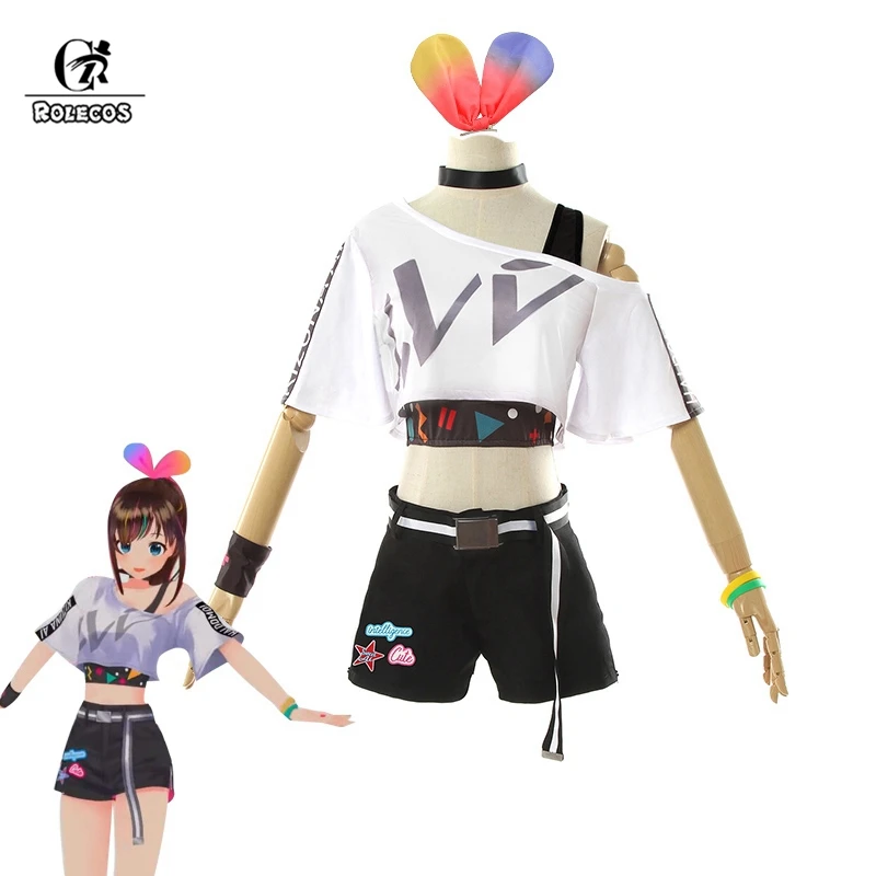 Костюм для косплея ROLECOS Kizuna AI костюм Hello World 1st Live из клуба Ай Чан набор альбомов